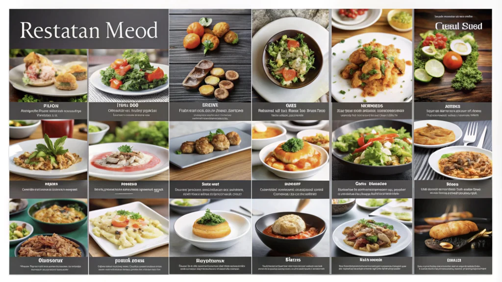 เมนูอาหาร 16 รายการในร้านอาหารสมัยใหม่
